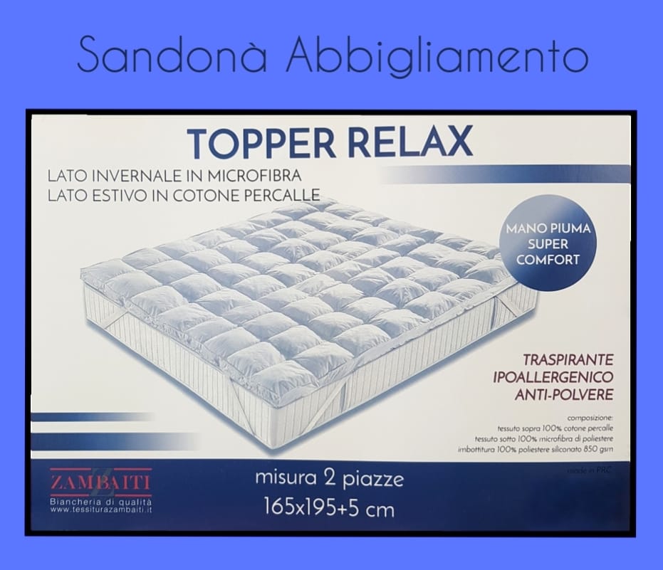 COPRIMATERASSO TOPPER MATRIMONIALE